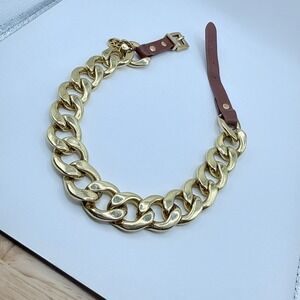 Michael Kors Wrap Bracelet or Choker Chunky Gold Tone Bold Curb Chain